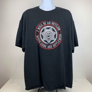 Hanes Men Black T Shirt Size 3XL Skull Outlaw